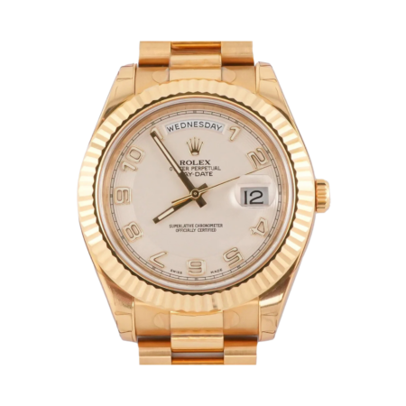 Rolex Day-Date II Yellow Gold Ivory Arabic Dial 218238