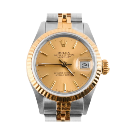 Rolex Lady-Datejust Stainless Steel and Yellow Gold Champagne Dial 69173