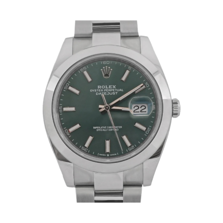 Rolex Datejust 41 Stainless Steel Green Stick Dial 126300