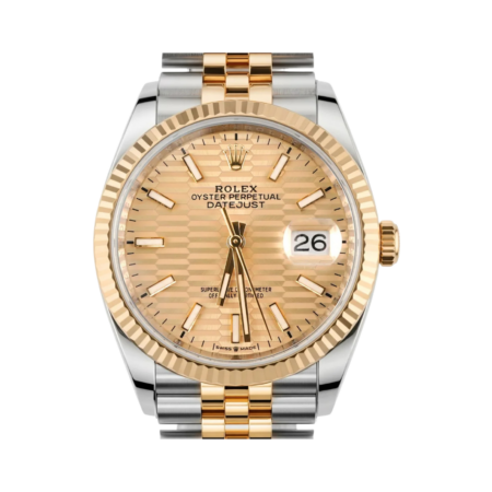 Rolex Datejust 36 Stainless Steel and Yellow Gold Golden Fluted Motif Dial 126233