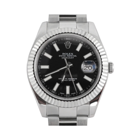 Rolex Datejust II Stainless Steel and White Gold Black Dial 116334