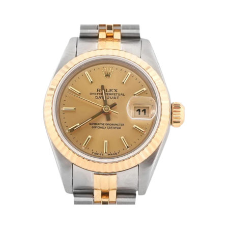 Rolex Lady-Datejust Stainless Steel and Yellow Gold Champagne Dial 69173