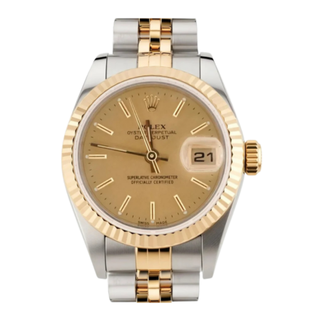 Rolex Lady-Datejust Stainless Steel and Yellow Gold Champagne Dial 79173