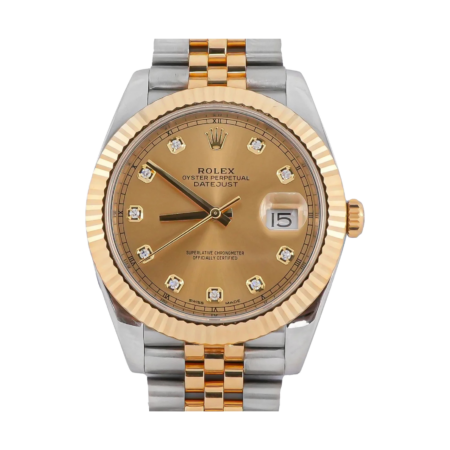 Rolex Datejust Stainless Steel and Yellow Gold Champagne Diamond Dial 126333