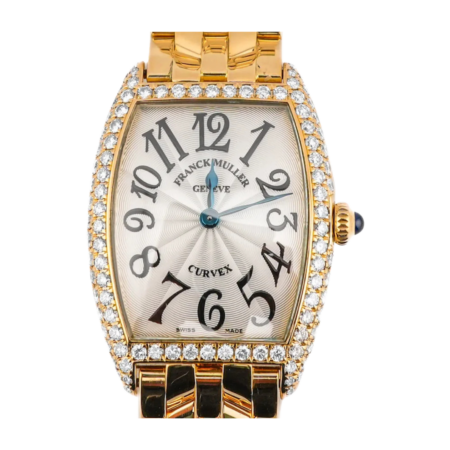 Franck Muller Curvex Yellow Gold Silver Arabic Dial 1752 QZ D