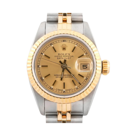 Rolex Lady-Datejust Stainless Steel and Yellow Gold Champagne Dial 69173