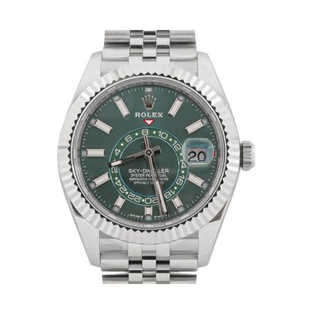 Rolex Sky-Dweller Stainless Steel and White Gold Mint Green Dial 336934