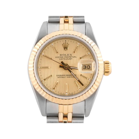 Rolex Lady-Datejust Stainless Steel and Yellow Gold Champagne Stick Dial 69173