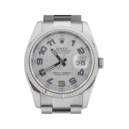 Rolex Datejust 36 Stainless Steel and White Gold Silver Arabic Dial 116234