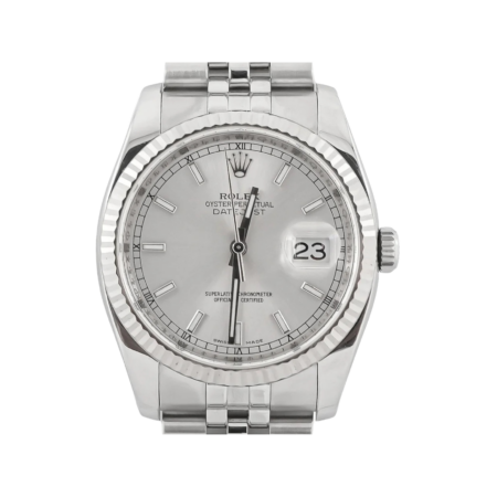 Rolex Datejust 36 Stainless Steel and White Gold Silver Dial 116234