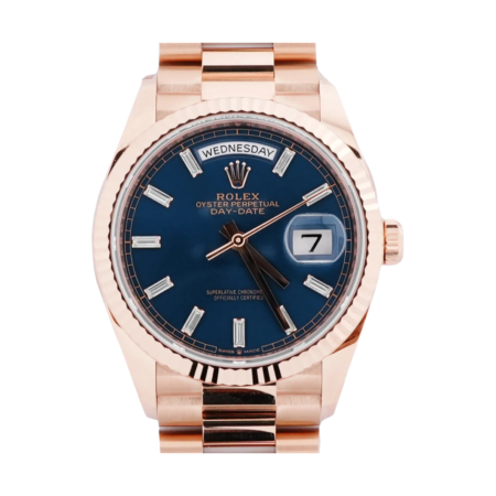 Rolex Day-Date Rose Gold Blue Dial 128235