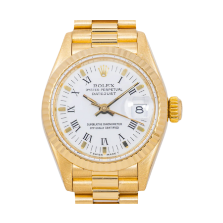 Rolex Lady-Datejust Yellow Gold White Roman Dial 69178