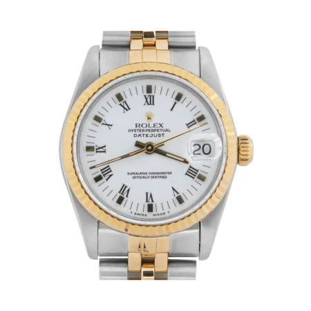Rolex Datejust 31 Stainless Steel and Yellow Gold White Roman Dial 68273