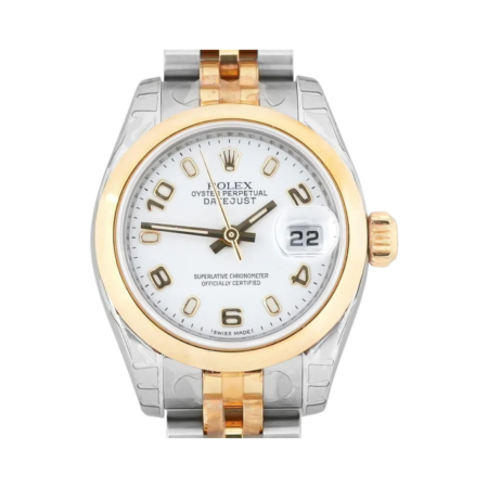 Rolex Lady-Datejust Stainless Steel and Yellow Gold White Arabic Dial 179173