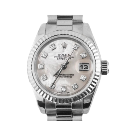 Rolex Lady-Datejust White Gold Mother of Pearl Diamond Dial 179179