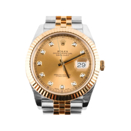 Rolex Datejust Steel and Yellow Gold Champagne Diamond Dial 126333