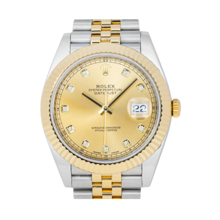 Rolex Datejust Steel and Yellow Gold Champagne Diamond Dial 126333