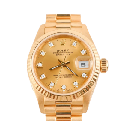 Rolex Lady-Datejust Yellow Gold Champagne Diamond Dial 69178