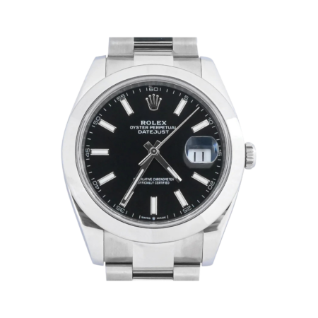 Rolex Datejust 41 Stainless Steel Black Stick Dial 126300