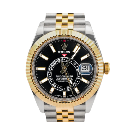 Rolex Sky-Dweller Stainless Steel and Yellow Gold Black Dial 326933