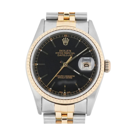 Rolex Datejust 36 Stainless Steel and Yellow Gold Black Stick Dial 16233