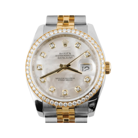 Rolex Datejust Stainless Steel and Yellow Gold Mother of Pearl Diamond Dial 116243