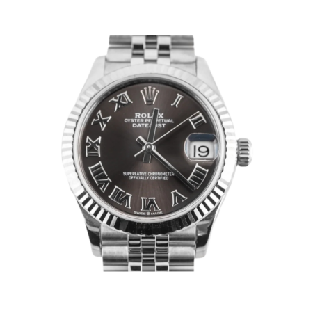 Rolex Datejust Stainless Steel and White Gold Dark Grey Roman Dial 278274
