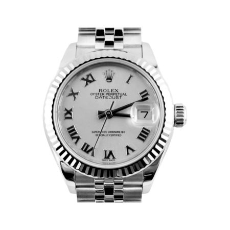 Rolex Lady-Datejust Stainless Steel and White Gold White Roman Dial 279174