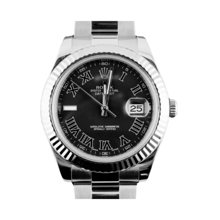 Rolex Datejust II Stainless Steel and White Gold Charcoal Roman Dial 116334
