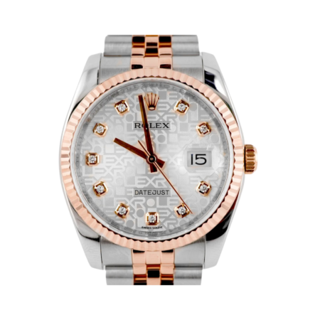 Rolex Datejust Stainless Steel and Rose Gold Silver Jubilee Diamond Dial 116231