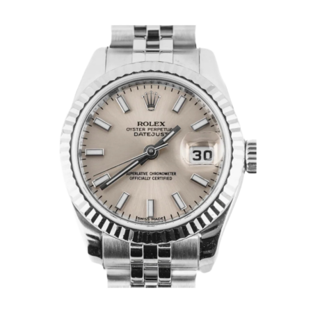 Rolex Lady-Datejust Stainless Steel and White Gold Silver Dial 179174