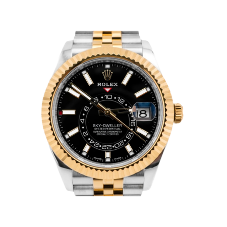 Rolex Sky-Dweller Stainless Steel and Yellow Gold Black Dial 326933