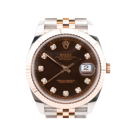 Rolex Datejust Stainless Steel and Rose Gold Brown Diamond Dial 126331