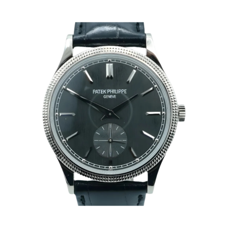 Patek Philippe Calatrava Clou De Paris White Gold Grey Stick Dial 6119G-001