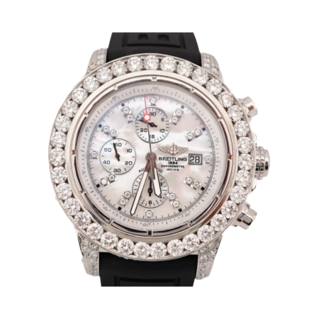 Breitling Super Avenger Chronograph Stainless Steel Mother of Pearl Diamond Dial A13370