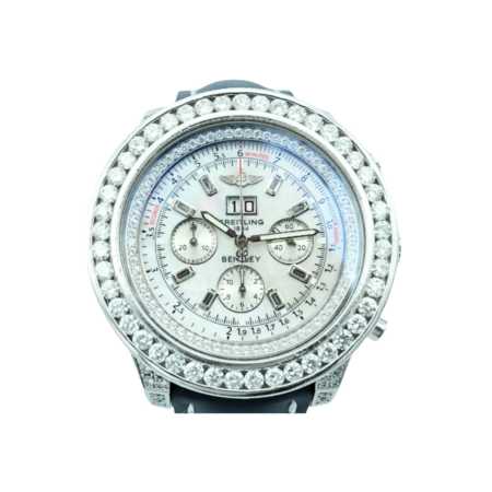 Breitling Bentley Stainless Steel Mother of Pearl Diamond Dial A44382
