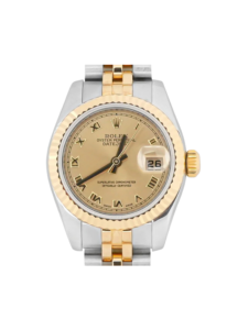 Rolex Lady-Datejust Stainless Steel and Yellow Gold Champagne Roman Dial 179173