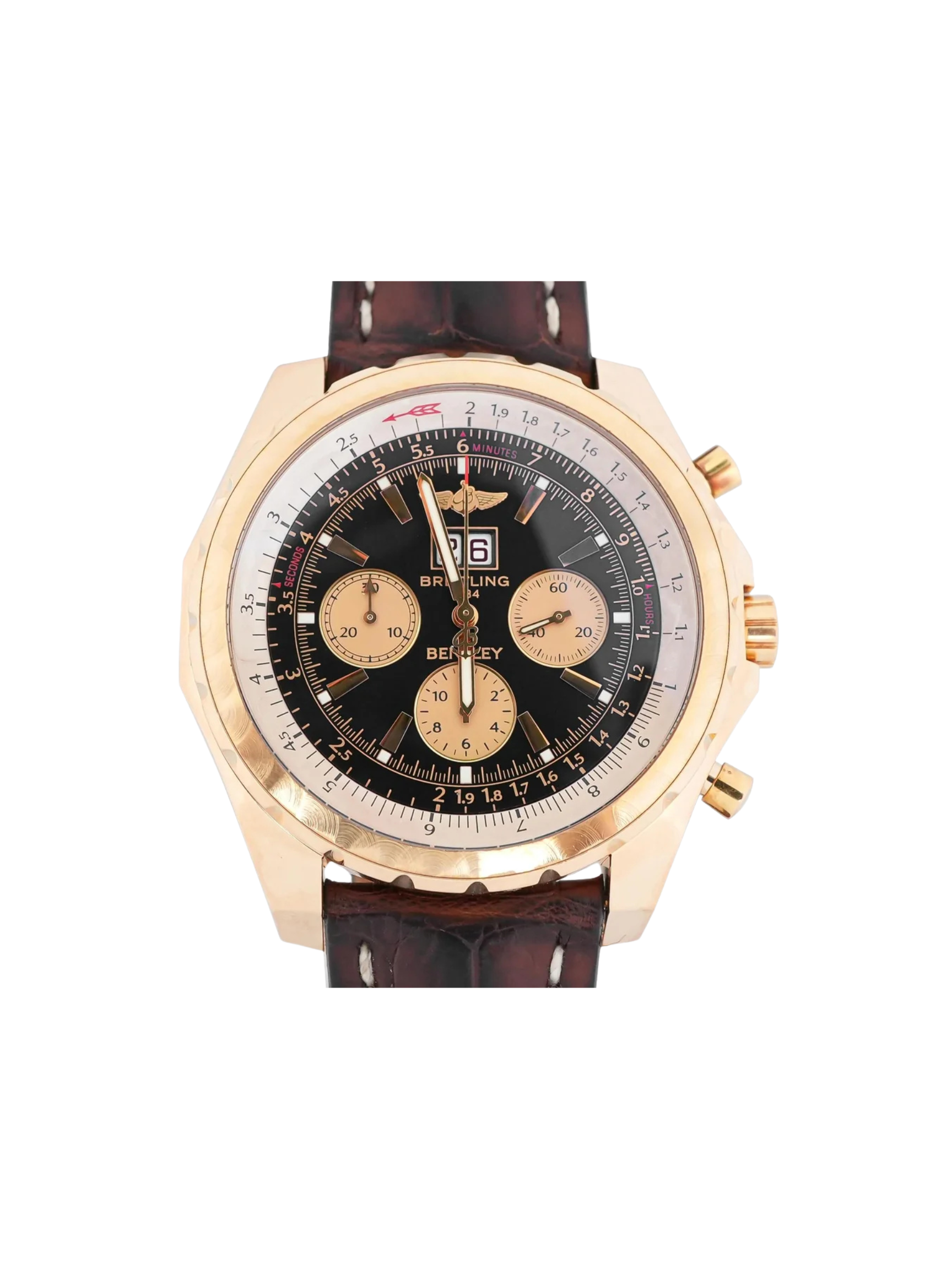Breitling Bentley 6.75 Rose Gold Black Dial H44363