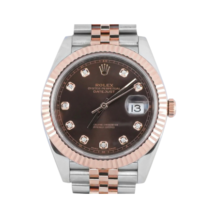 Rolex Datejust Stainless Steel and Rose Gold Brown Diamond Dial 126331