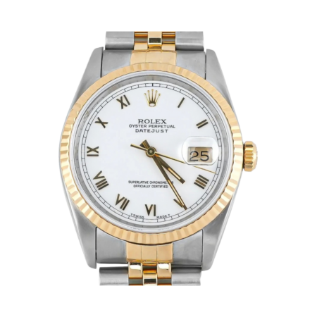 Rolex Datejust 36 Stainless Steel and Yellow Gold White Roman Dial 116233