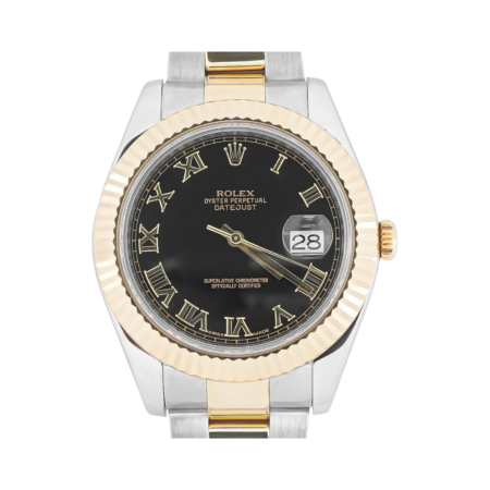 Rolex Datejust II Stainless Steel and Yellow Gold Black Roman Dial 116333