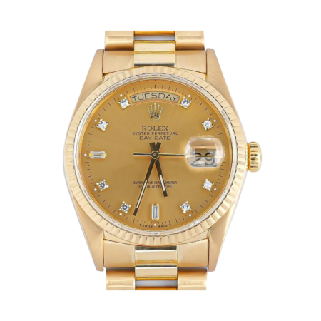 Rolex Day-Date 36 Yellow Gold Champagne Diamond Dial 18038