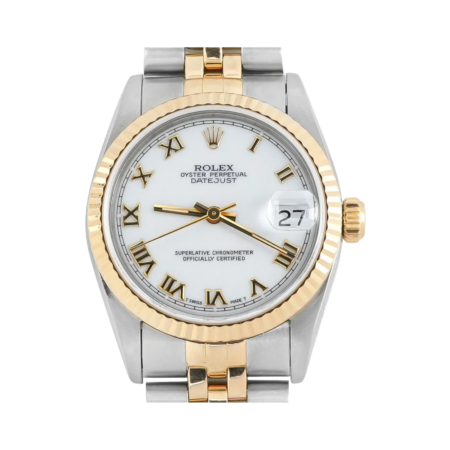 Rolex Datejust 31 Stainless Steel and Yellow Gold White Roman Dial 68273