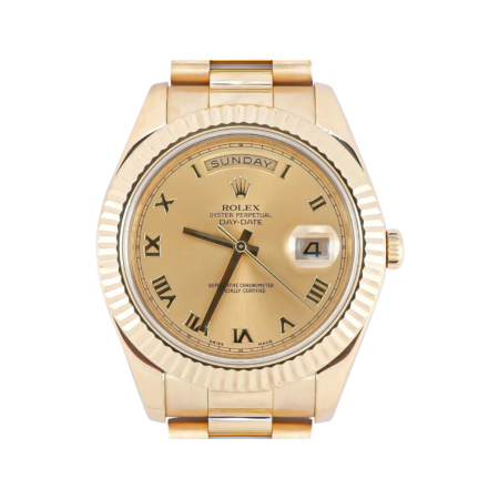 Rolex Day-Date II Yellow Gold Champagne Roman Dial 218238