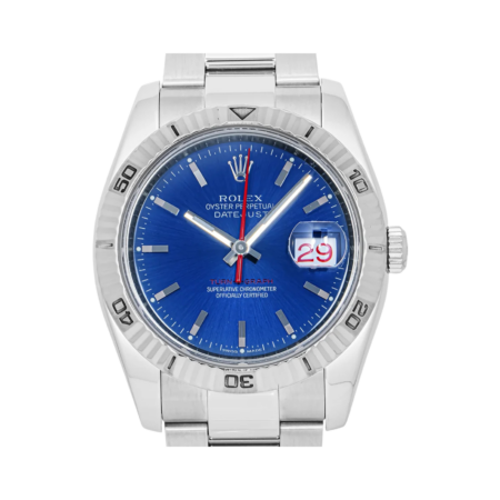 Rolex Datejust Turn-O-Graph Stainless Steel and White Gold Blue Dial 116264