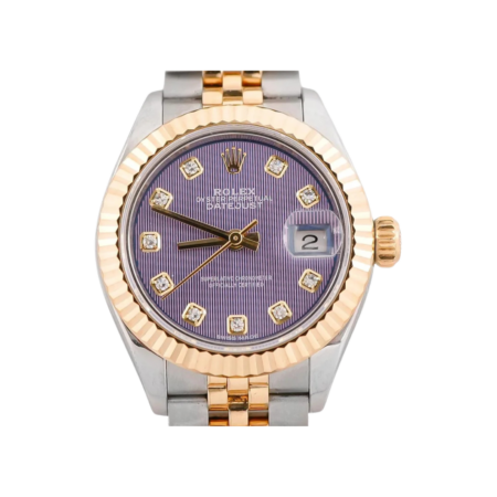 Rolex Lady-Datejust Stainless Steel and Yellow Gold Lavender Diamond Dial 279173