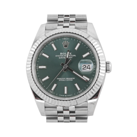 Rolex Datejust 41 Stainless Steel and White Gold Mint Green Dial 126334