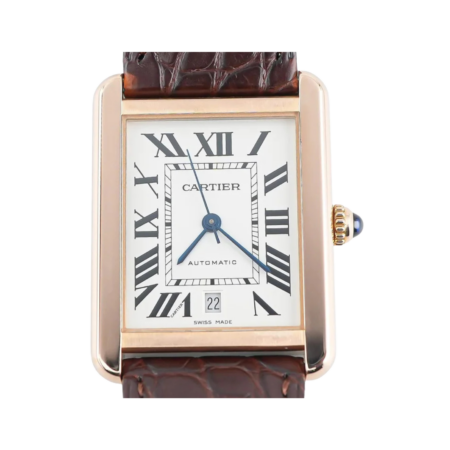 Cartier Tank Solo Rose Gold Silver Roman Dial W5200026