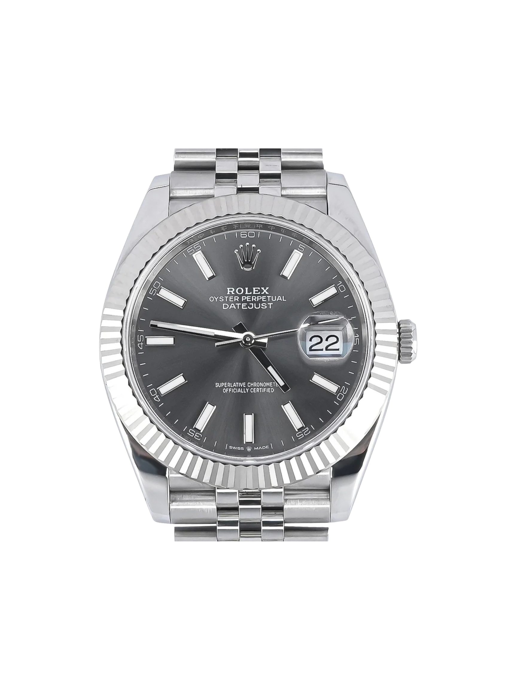 Rolex Datejust Stainless Steel and White Gold Dark Rhodium Dial 126334